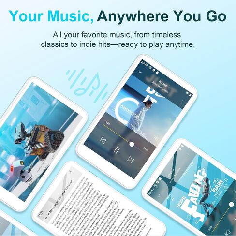 SWOFY 160GB MP3 Player with Bluetooth and WiFi – D08 Music Player with Spotify,Pandora,Audible,FM Radio, 4" Touchscreen, Built-in Speaker, Android 13 .0 MP4 Player Supports Play Store in Kuwait