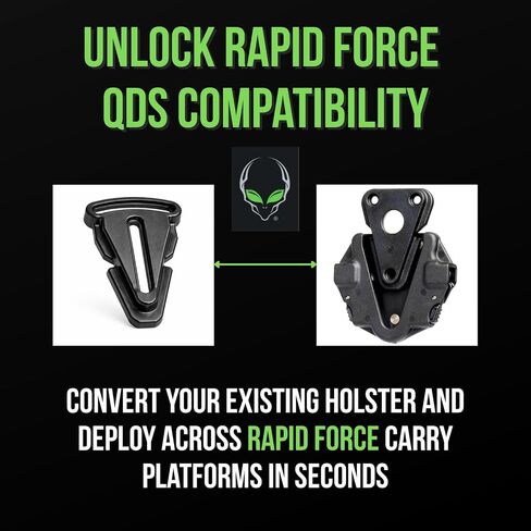 محول Alien Gear Rapid Force متعدد الحافظة - يحول الفوتون وShapeShift وحافظات الطرف الثالث إلى Rapid Force QDS - متوافق مع منصات الساق الساقطة والحزام والمجداف والمولي in Kuwait