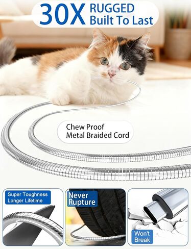 6.6FT Metal Braided USB C to Lightning Cable - Chew Proof iPhone Charger Cord [MFi,3A,Data,CarPlay] Metal Lightning Charger USB C,Dog & Cat Proof Type C to Lightning Cable for iPhone14 13 12 11 X 8 7 in Saudi Arabia