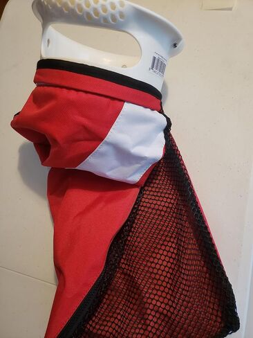 Lobster Catch Bag - Dive Flag Nylon Side, Black Mesh Side with White Handle Mouth, Side Zipper in Kuwait