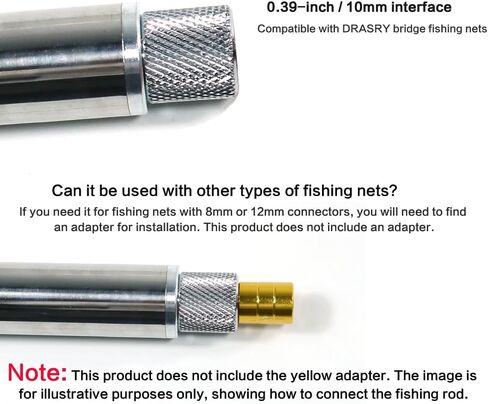 Fishing Landing Net Pole High-Load Stainless Steel Modular Fishing Rod with 10mm Threaded Connectors in Kuwait