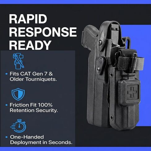 Tourniquet Holder for Gun Holster, Tactical TQ Holster w/QLS Adapter Mount, Fits 3-Hole Pattern & QLS Platforms, Police Gear in Kuwait