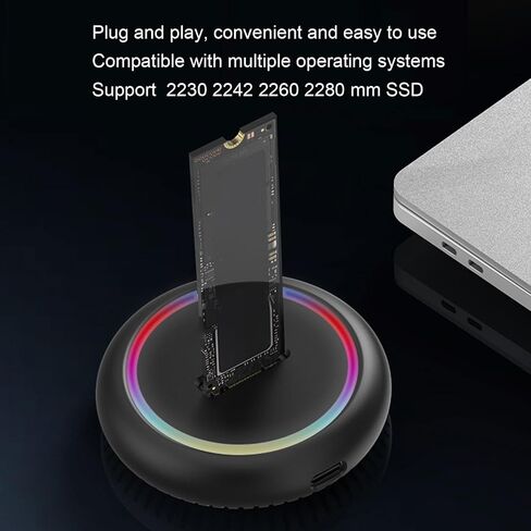 NVMe SSD Reader Adapter Toaster Style Design 10Gbps Docking Station Plug and Play Convenience for Easy Hard Drive Installation for, OS X, ABS Material in Saudi Arabia
