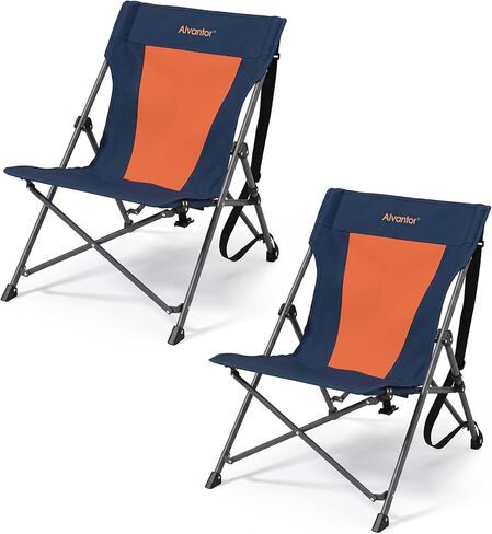 Alvantor® Camping Chair, Full Mesh Folding Beach Chair Breathable High Back Portable Lawn Chair for Outdoor, Armrest, Cup Holder, Easy Use Seat for Travel, Fishing, Pinic, Sports Event, 24"x31"x38" in Kuwait