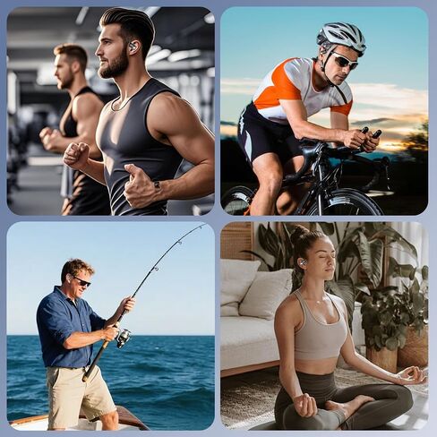 Open Ear Bone Conduction Headphones，,Over Ear Earbuds with Ergonomic Earhook,Bluetooth Headphones 5.4 with Smart Digital Display,60H Playtime,IPX7 Waterproof,Touch Control Operate Running Fit Cycling in Kuwait