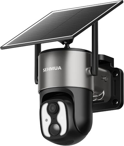 SEHMUA 4G LTE Cellular Solar Security Camera Wireless Outdoor, Easy to Install with One-Press Quick Release Latch, 2K No WiFi Security Cam, Color Night Vision, PIR Alarm, IP65 Weatherproof in Kuwait
