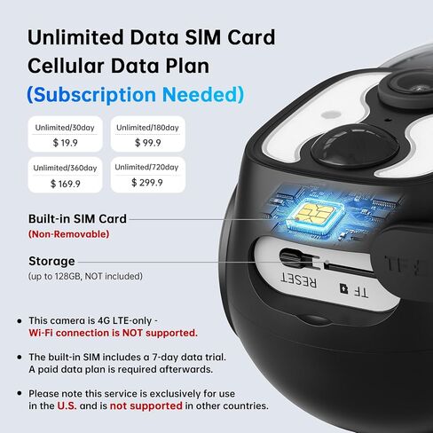 SEHMUA 4G LTE Cellular Solar Security Camera Wireless Outdoor, Easy to Install with One-Press Quick Release Latch, 2K No WiFi Security Cam, Color Night Vision, PIR Alarm, IP65 Weatherproof in Kuwait