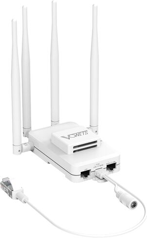 Vonets 1800Mbps WiFi to Ethernet Adapter 5.8GHz Wireless Bridge, 2-Port Gigabit PoE Compatible, WiFi Bridge for 4K Streaming/Gaming/Smart TV, Home/Enterprise Multi-Mode Use in Kuwait