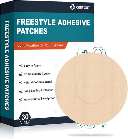Ceeport 30 Pack Freestyle Adhesive Patches Intended for Libre 1/2/3 & Plus in Saudi Arabia