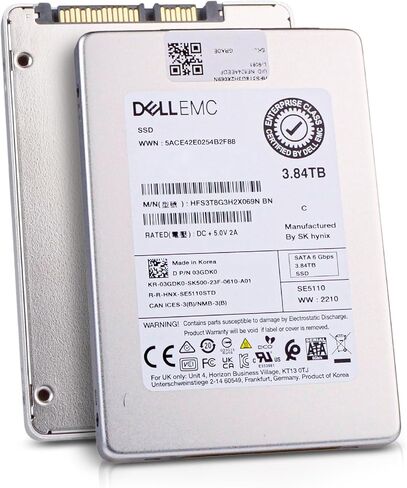 Dell/SK Hynix SE5110 HFS3T8G3H2X069N 3.84TB 1 DWPD SATA 6Gb/s 3D TLC 2.5in Read Intensive Enterprise Solid State Drive 03GDK0 (Renewed) in Saudi Arabia