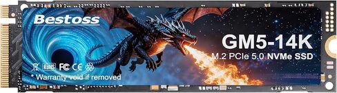 Bestoss M.2 2280 NVMe SSD 2 تيرابايت PCIe 4.0، سرعة تصل إلى 7350 ميجابايت/ثانية، ذاكرة تخزين مؤقت SLC وHMB in Kuwait