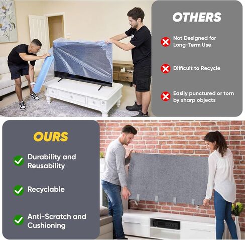 TV Cover for Moving & Packing 60"-65" Felt Flat Screens TV Wrap Protector in Kuwait