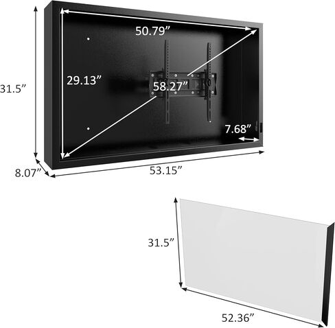 BlueWish 55 IN Outdoor TV Enclosure, Iron Weatherproof TV Protector Cover in Saudi Arabia