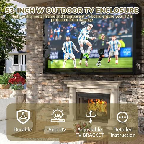 BlueWish 55 IN Outdoor TV Enclosure, Iron Weatherproof TV Protector Cover in Saudi Arabia