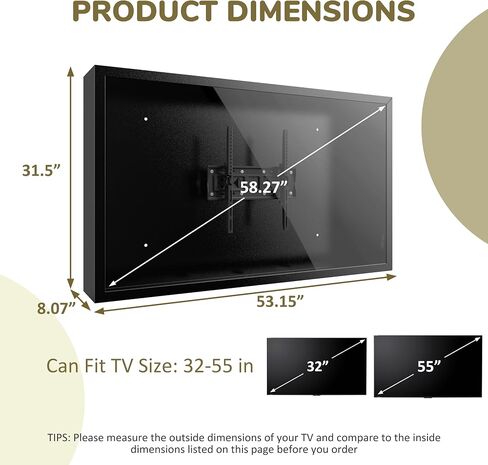BlueWish 55 IN Outdoor TV Enclosure, Iron Weatherproof TV Protector Cover in Saudi Arabia