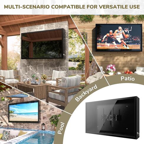 BlueWish 55 IN Outdoor TV Enclosure, Iron Weatherproof TV Protector Cover in Saudi Arabia