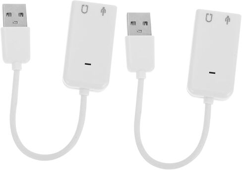 COHEALI 2Pcs Durable USB Sound Card Adapter Plug Play External Audio Converter for Laptop and High Sound Quality with Noise Reduction No Driver Needed for Headsets in Saudi Arabia