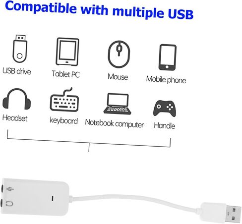 COHEALI 2Pcs Durable USB Sound Card Adapter Plug Play External Audio Converter for Laptop and High Sound Quality with Noise Reduction No Driver Needed for Headsets in Saudi Arabia