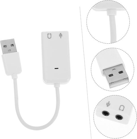 COHEALI 2Pcs Durable USB Sound Card Adapter Plug Play External Audio Converter for Laptop and High Sound Quality with Noise Reduction No Driver Needed for Headsets in Saudi Arabia