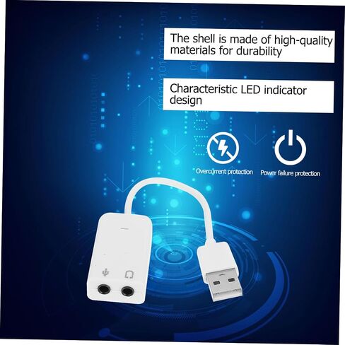 COHEALI 2Pcs Durable USB Sound Card Adapter Plug Play External Audio Converter for Laptop and High Sound Quality with Noise Reduction No Driver Needed for Headsets in Saudi Arabia