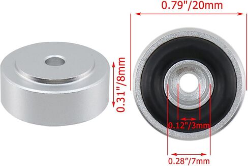 Crapyt Speaker Isolation Feet, Aluminum Alloy Silver Round Furniture Foot Pad for Recorder, CD DVD Players, Turntable Recorders, 4 Pcs 20 mm x 8 mm in Saudi Arabia