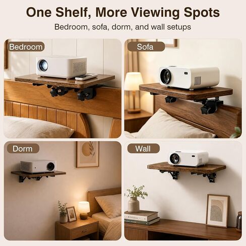 Projector Stand for Bed, No Drill Wood Clamp Tray with Adjustable Mount in Saudi Arabia