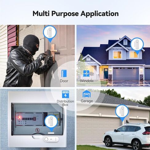 Loopo Smart WiFi Door & Window Alarm Sensor Chime, 100dB Wireless Door Chime with App Alerts, Tuya Smart Life, Compatible with Alexa & Google, No Hub Required, for Home Kids Safety, 1-Pack in Saudi Arabia