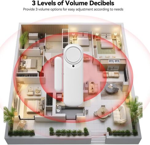 Loopo Smart WiFi Door & Window Alarm Sensor Chime, 100dB Wireless Door Chime with App Alerts, Tuya Smart Life, Compatible with Alexa & Google, No Hub Required, for Home Kids Safety, 1-Pack in Saudi Arabia