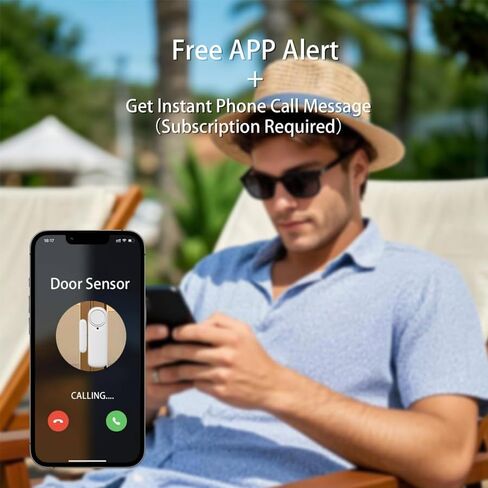 Loopo Smart WiFi Door & Window Alarm Sensor Chime, 100dB Wireless Door Chime with App Alerts, Tuya Smart Life, Compatible with Alexa & Google, No Hub Required, for Home Kids Safety, 1-Pack in Saudi Arabia