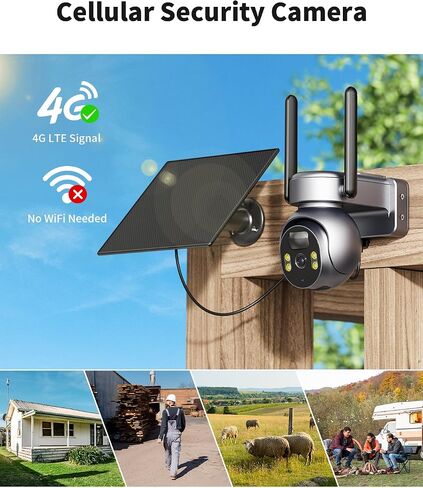 LIWAN 4G LTE Cellular Security Camera Outdoor, No WiFi Security Camera, 2K in Kuwait