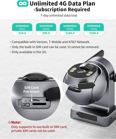 LIWAN 4G LTE Cellular Security Camera Outdoor, No WiFi Security Camera, 2K in Kuwait