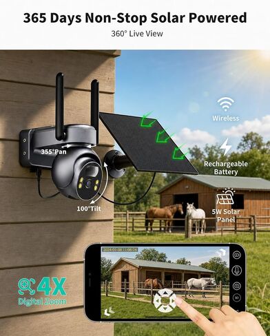 LIWAN 4G LTE Cellular Security Camera Outdoor, No WiFi Security Camera, 2K in Kuwait