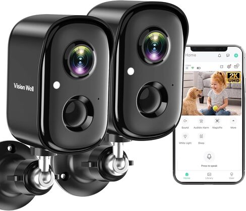 Security Cameras Wireless Outdoor, 2K Solar Cameras for Home Security, WiFi Cameras Battery Powered, AI Motion Detection, Color Night Vision, 2-Way Talk, Spotlight Siren Alarm-Black Grey Solar Camera in Kuwait