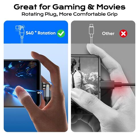 كابل USB C دوار 540 درجة إلى كابل AUX 3.5 ملم للسيارة بطول 3.3 قدم، من النوع C إلى كابل الصوت in Kuwait