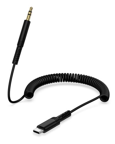 Coiled USB C to 3.5mm Audio Aux Jack Cable for iPhone, Car Play Aux Cord in Saudi Arabia