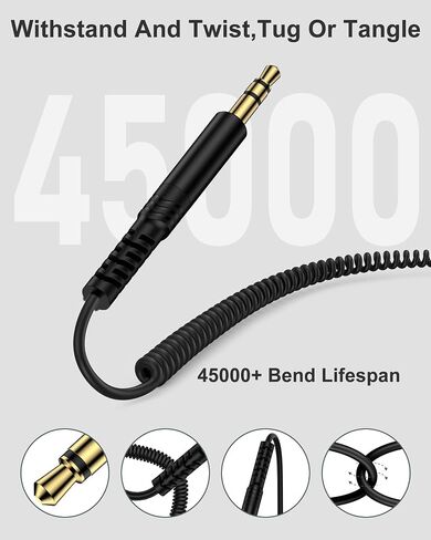 Coiled USB C to 3.5mm Audio Aux Jack Cable for iPhone, Car Play Aux Cord in Saudi Arabia