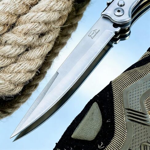 12" Large Push Button Lock Pocket Knife, Slide Safety Lock, 420 Stainless Steel Blade, Tiger Stripe Resin Handle, Outdoor EDC Knife for Camping Hiking Fishing, Ideal Gift in Saudi Arabia