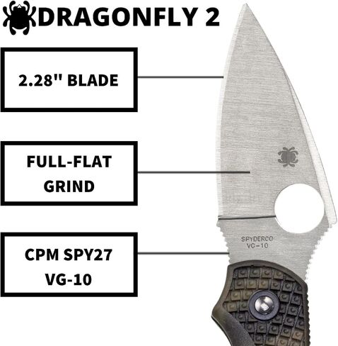 Spyderco Dragonfly 2 Lightweight Folding Pocket Knife, PlainEdge in Saudi Arabia