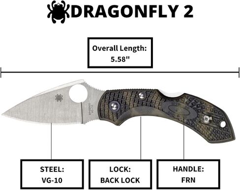 Spyderco Dragonfly 2 Lightweight Folding Pocket Knife, PlainEdge in Saudi Arabia