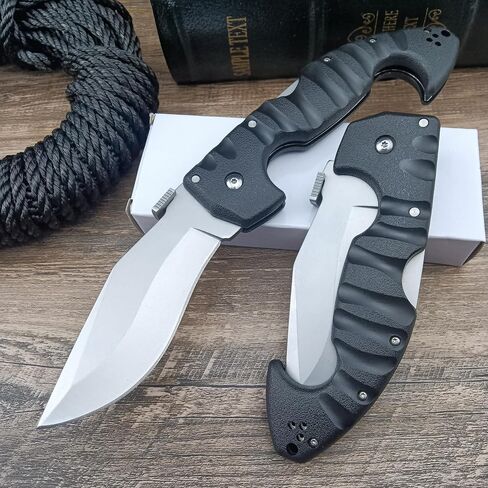10.4in Unisex Adult Lockback Folding Knife - Tri-Ad Lock Pocket Knife with AUS8 Steel blade and Nylon Glass Fiber Handle，Thumb Plate and Belt Clip, for EDC Camping Hunting Survival in Saudi Arabia