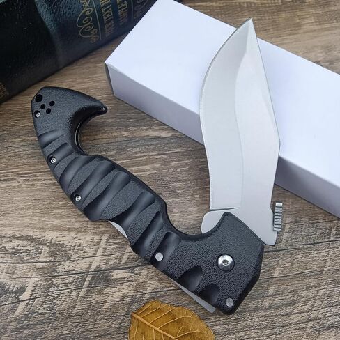 10.4in Unisex Adult Lockback Folding Knife - Tri-Ad Lock Pocket Knife with AUS8 Steel blade and Nylon Glass Fiber Handle，Thumb Plate and Belt Clip, for EDC Camping Hunting Survival in Saudi Arabia