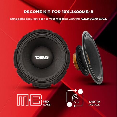 DS18 Recone Kit 10XL1400MB-8RCK Mid Bass - Original Replacement Recone Kit for 10" Loudspeaker 8 Ohm in Saudi Arabia