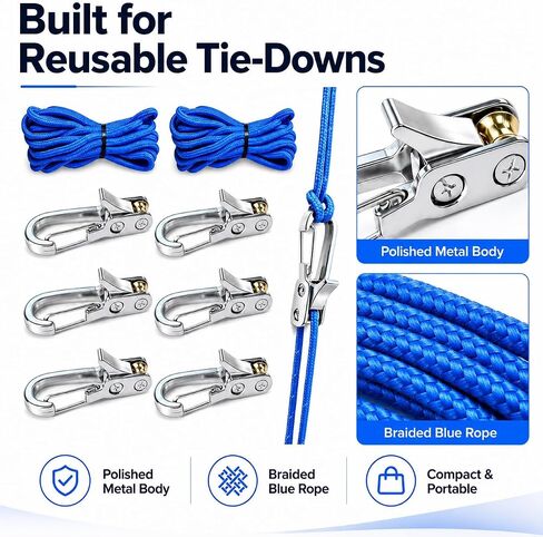 6-Pack Paracord Adjusters,Rope Tightening Tool & Tensioner,Rope with Roller Tensioner Heavy-Duty Tie Down for Camping, Tarps, Guy Lines, Boating & Outdoor Gear in Saudi Arabia