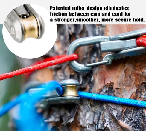 6-Pack Paracord Adjusters,Rope Tightening Tool & Tensioner,Rope with Roller Tensioner Heavy-Duty Tie Down for Camping, Tarps, Guy Lines, Boating & Outdoor Gear in Saudi Arabia