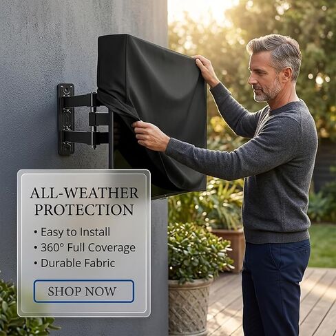 Outdoor TV Cover for Sylvox Deck Series 32" 2019–pr, Custom Fit for Outdoor TVs, Heavy Duty Patio TV Cover Dust Water Resistant for Outside Flat Screen Television in Saudi Arabia