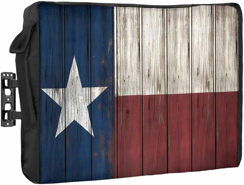 Outdoor TV Cover Vintage Wood Texas Flag Waterproof Weatherproof TV Covers for 48 to 50 Inch Outside Flat Screen TV Protector Shield 48" W x 30" H x 4.5" D in Kuwait