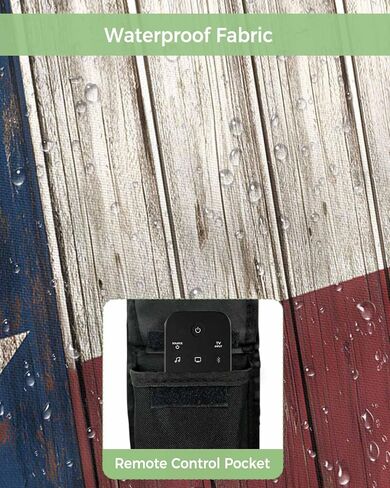 Outdoor TV Cover Vintage Wood Texas Flag Waterproof Weatherproof TV Covers for 48 to 50 Inch Outside Flat Screen TV Protector Shield 48" W x 30" H x 4.5" D in Kuwait