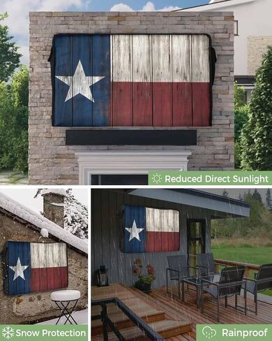 Outdoor TV Cover Vintage Wood Texas Flag Waterproof Weatherproof TV Covers for 48 to 50 Inch Outside Flat Screen TV Protector Shield 48" W x 30" H x 4.5" D in Kuwait