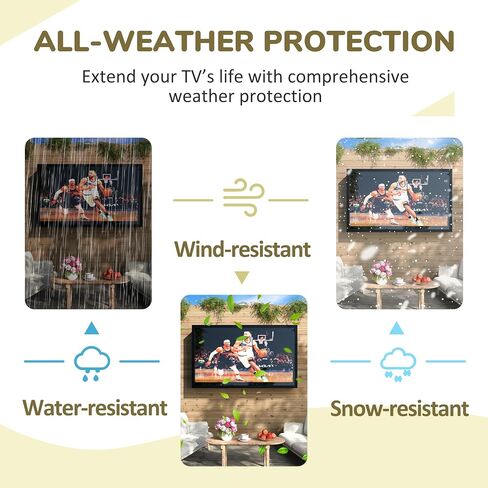 BlueWish 55 Inch Outdoor TV Enclosure, Iron Weatherproof TV Protector Cover in Saudi Arabia