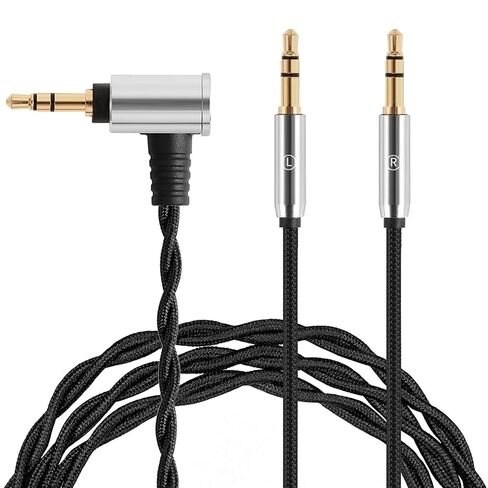 FAAEAL Monitor Headphone Cable,Dual 3.5mm Over-Ear Headphone Wire,High Purity Oxygen Free Copper AUX Cord Compatible with Hifiman HE4XX HE-350 Meze 109 Pro for Musicians Audiophiles 3.5mm 4.9ft in Saudi Arabia